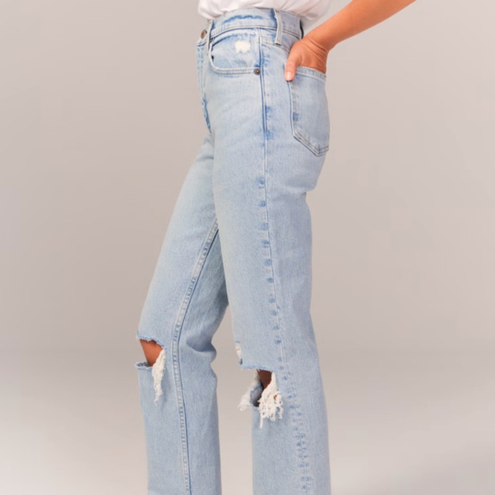 Abercrombie the 90's straight ultra high rise jean